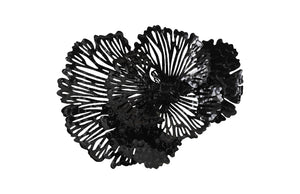 Flower Wall Art, Small, Black, Metal