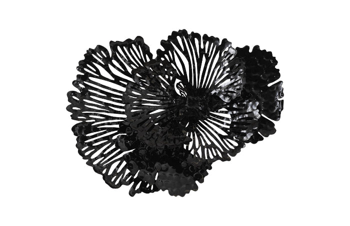 Flower Wall Art, Small, Black, Metal