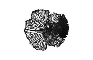 Flower Wall Art, Medium, Black, Metal