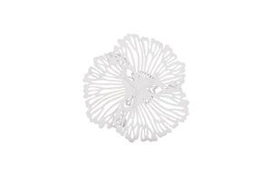 Flower Wall Art, Extra Small, White, Metal