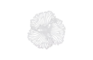 Flower Wall Art, Extra Small, White, Metal