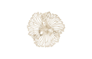 Flower Wall Art, Extra Small, Ivory, Metal