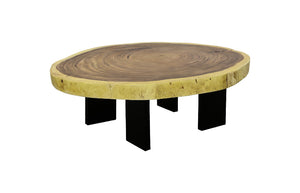 Floating Coffee Table With Black Legs, Natural, Size Varies