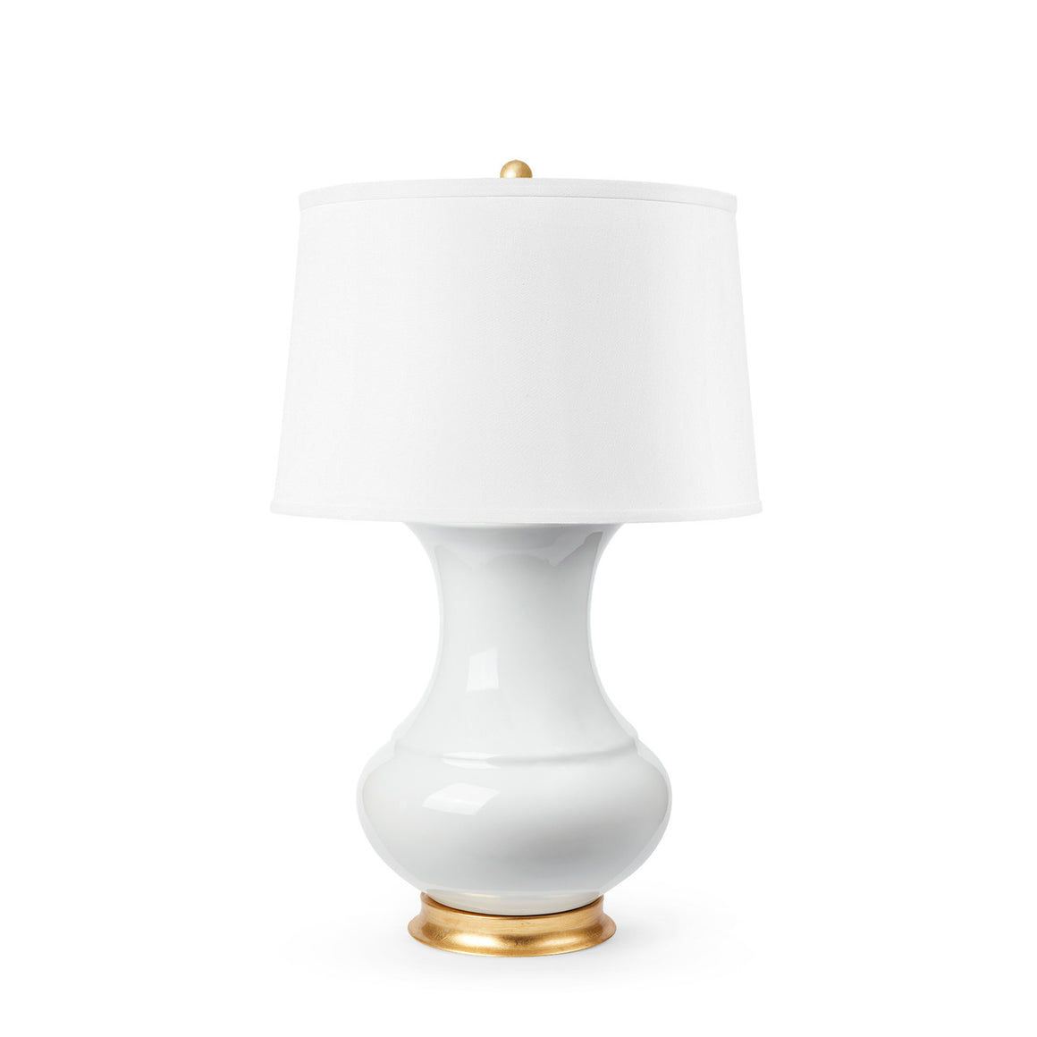 Thiri Lamp with Shade 17-inch White Linen, with Gold, Coconut White | Thiri Lamp Collection | Villa & House