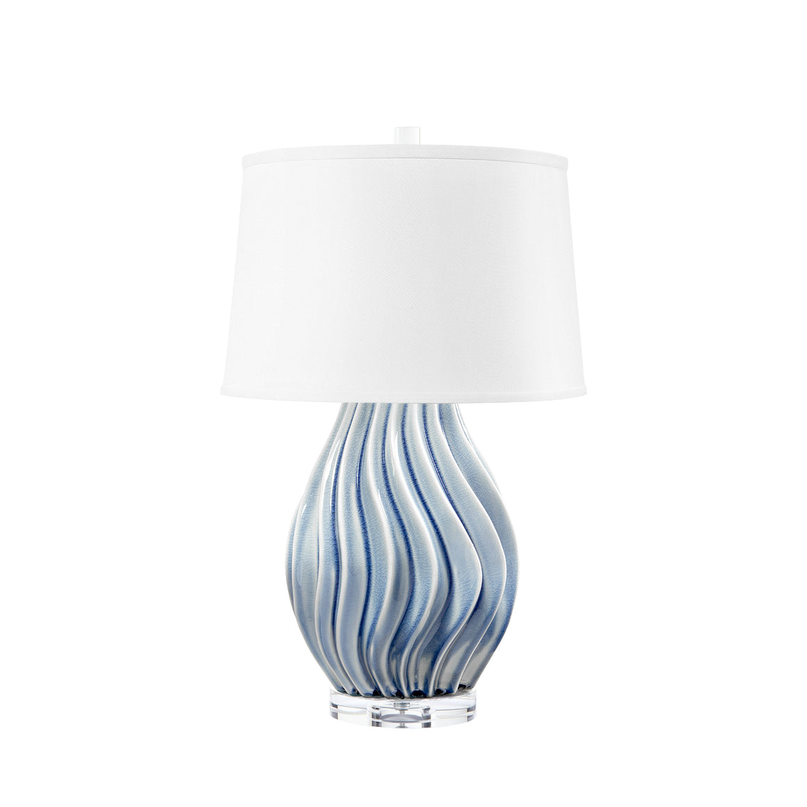 Tulum Lamp with Shade 17-inch White Linen, with Gold, Sky Breeze | Tulum Collection | Villa & House