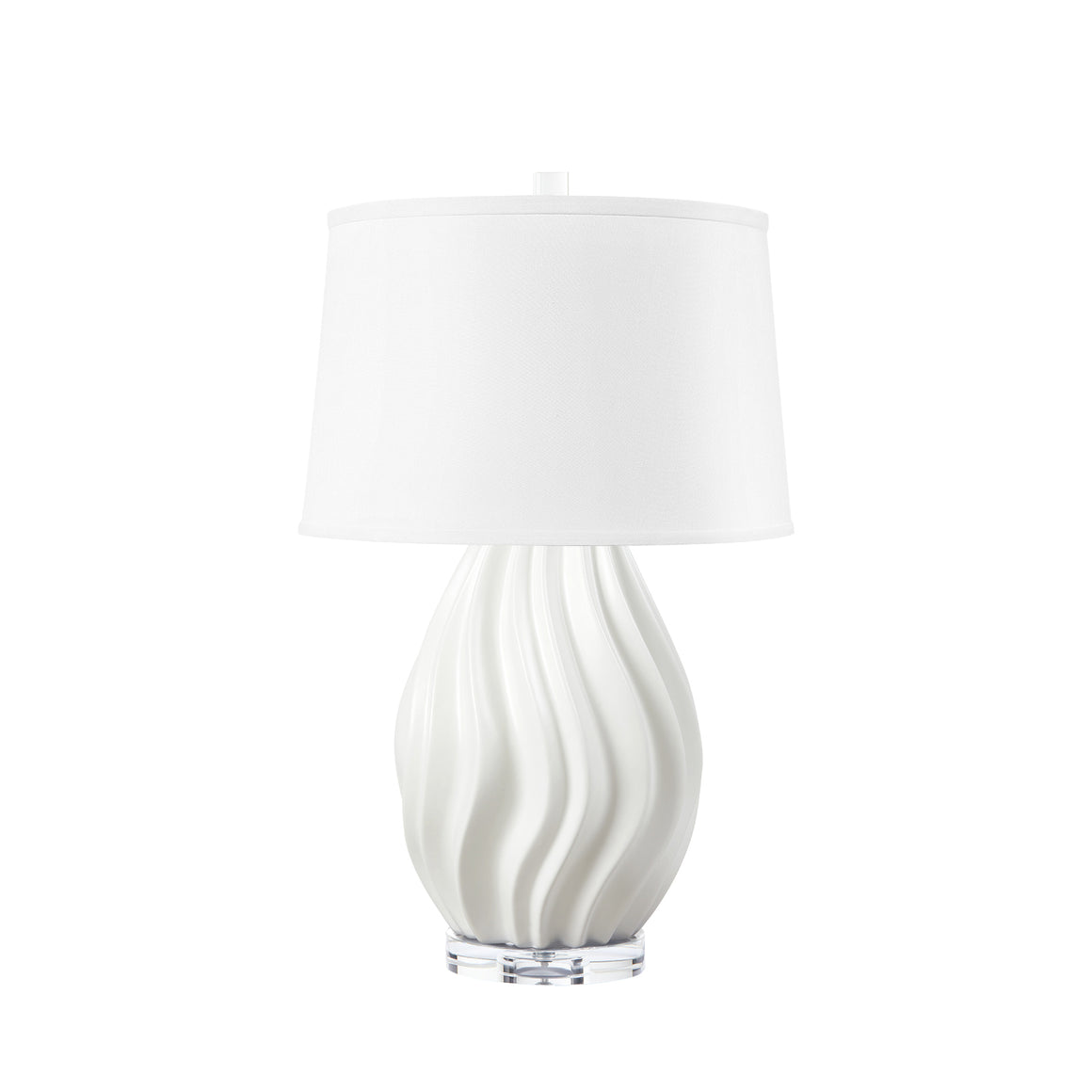 Tulum Lamp with Shade 17-inch White Linen, with Gold, Alpine Gleam | Tulum Collection | Villa & House