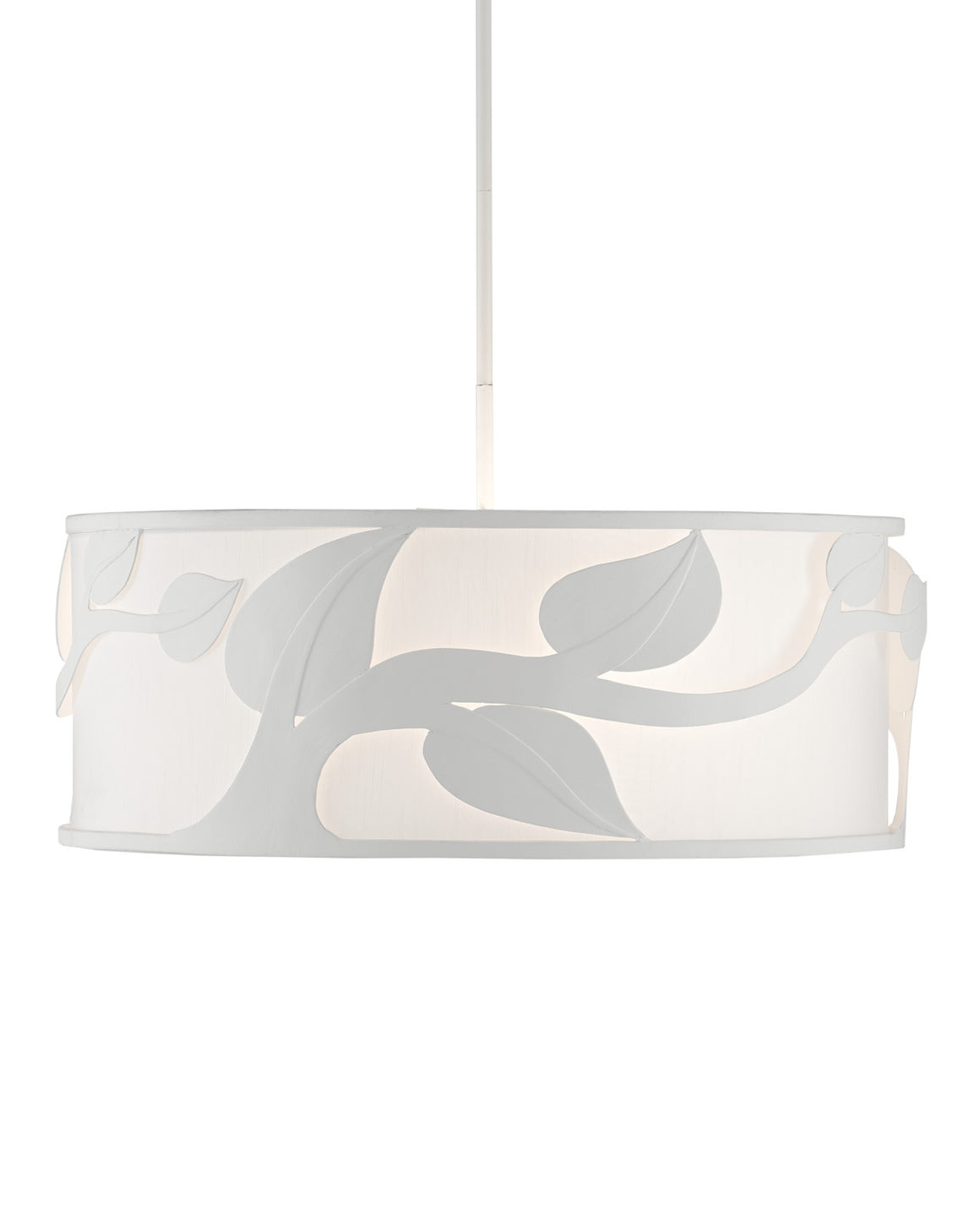 Plumeria White Drum Chandelier