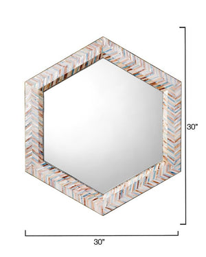 Academy Mother of Pearl Hexagon Wall Mirror