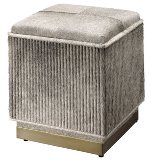 Easton Hide Ottoman, Grey
