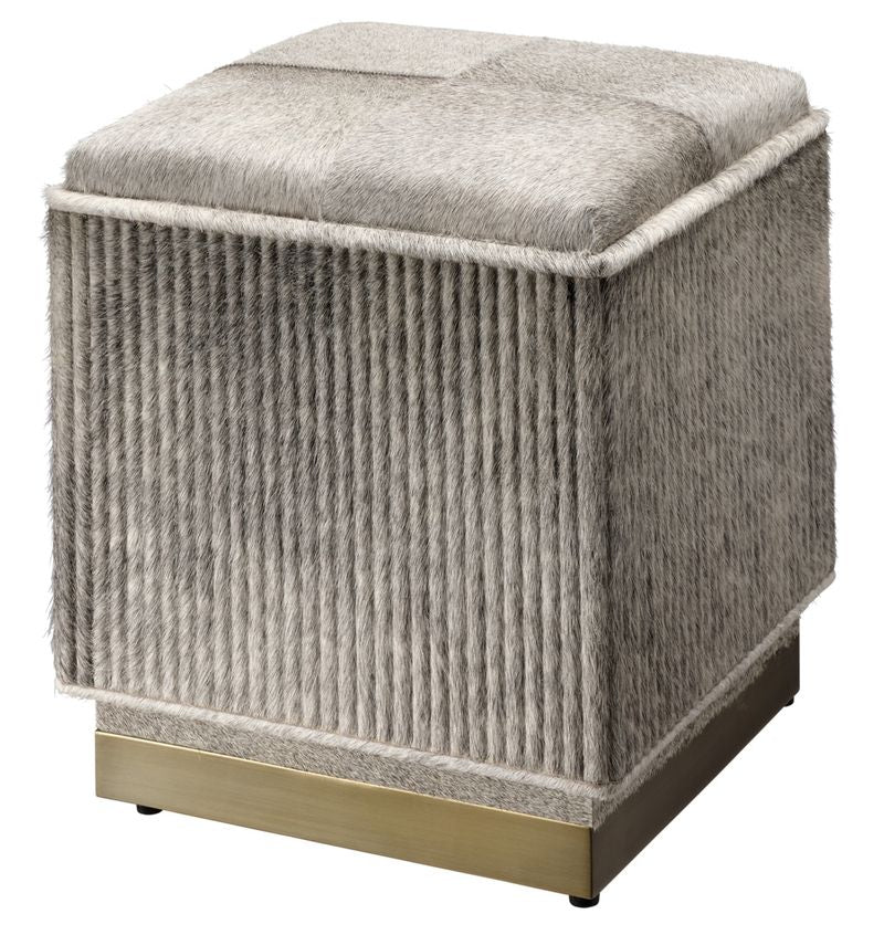 Easton Hide Ottoman, Grey