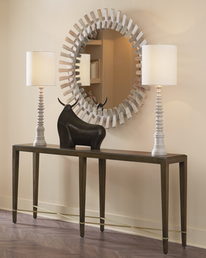 Diza Round Whitewash Mirror