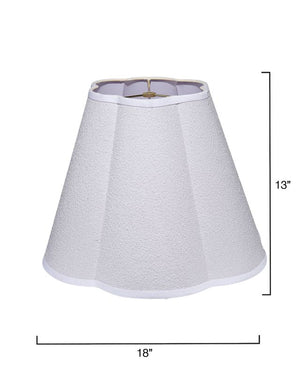 Scalloped 100% White Linen Shade, Large