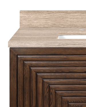 Morombe 36" Cocoa Travertine Vanity with Rectangular Undermount Sink