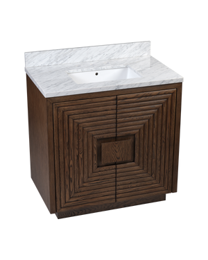 Morombe 36" Cocoa Marble Vanity with Rectangular Undermount Sink