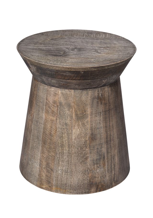 Porcini Wood Side Table, Grey Wash