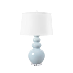 Virginia Lamp with Shade 16-inch White Linen, with Nickel, Glacial Mist | Virginia Collection | Villa & House