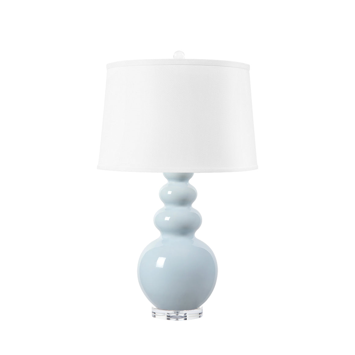 Virginia Lamp with Shade 16-inch White Linen, with Nickel, Glacial Mist | Virginia Collection | Villa & House