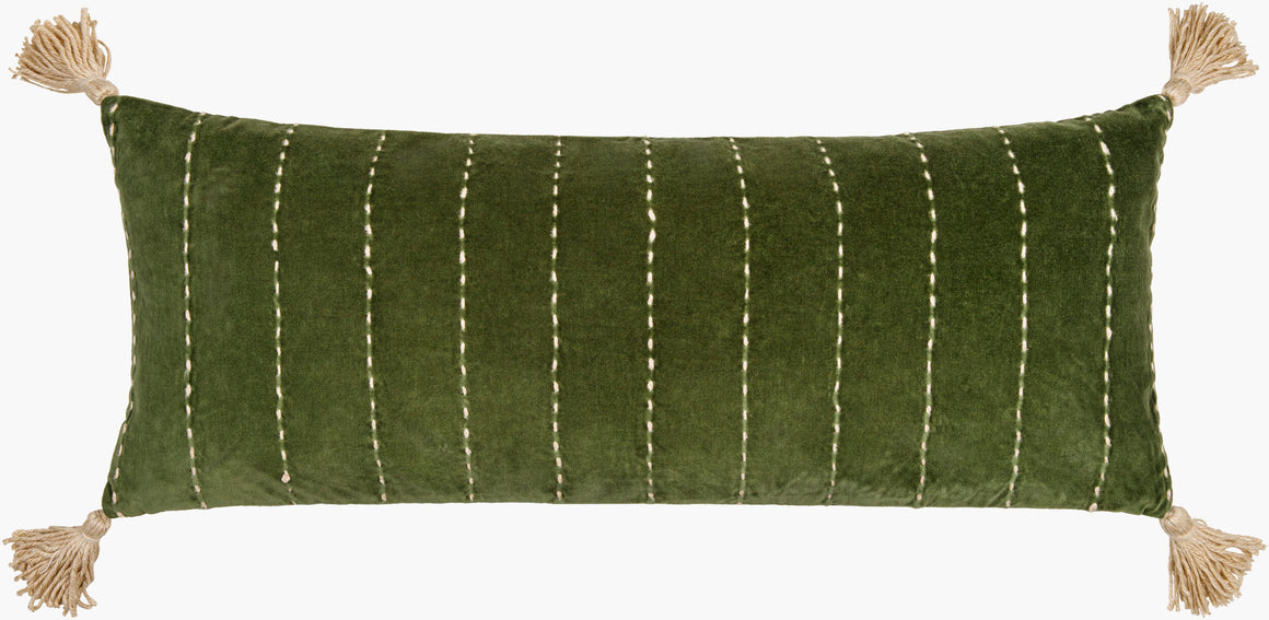 Surya Velvet Kantha VKH-002 Lumbar Pillow