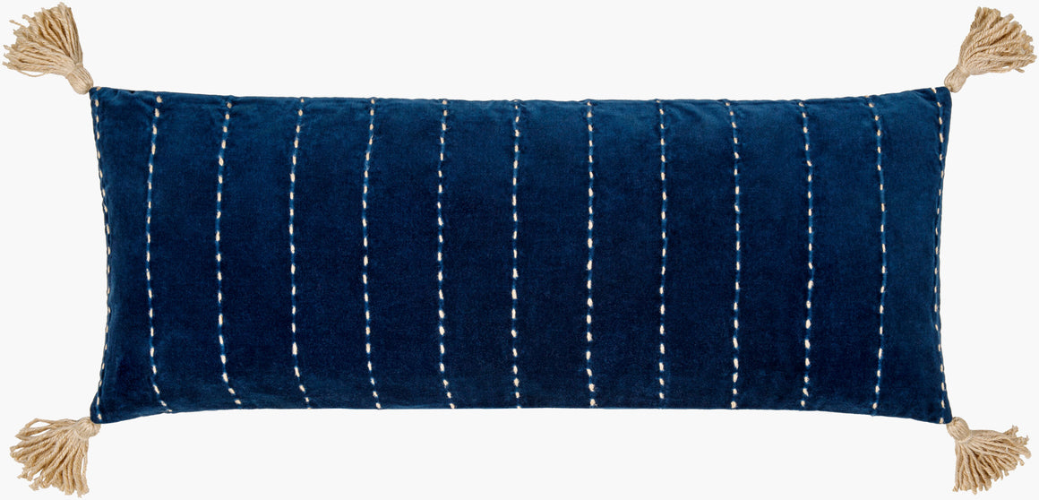 Surya Velvet Kantha VKH-003 Lumbar Pillow