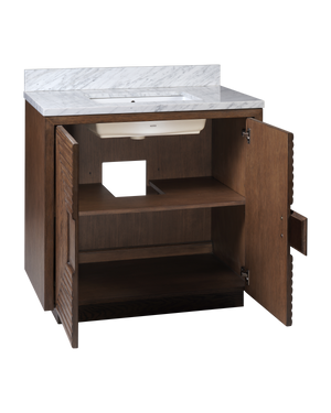 Morombe 36" Cocoa Marble Vanity with Rectangular Undermount Sink