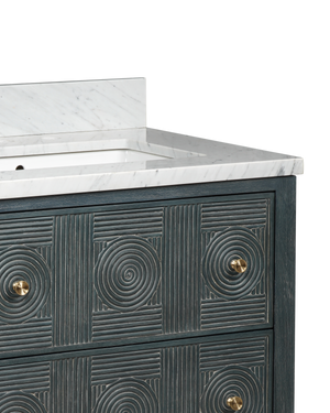 Santos 28" Vintage Navy Vanity with Rectangular Undermount Sink