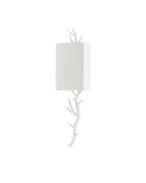 Baneberry White Wall Sconce - White Shade - Left