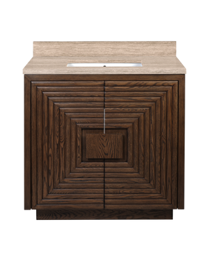Morombe 36" Cocoa Travertine Vanity with Rectangular Undermount Sink