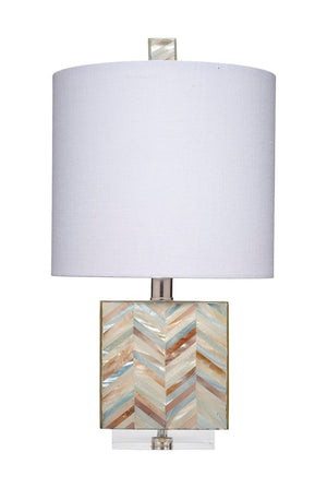 Garbo Mother of Pearl Table Lamp, Blue
