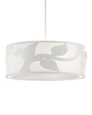Plumeria White Drum Chandelier