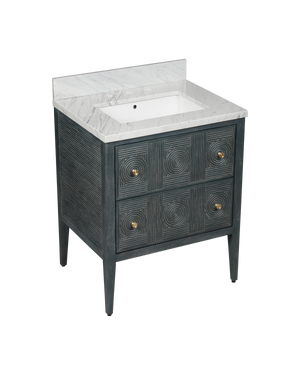 Santos 28" Vintage Navy Vanity with Rectangular Undermount Sink