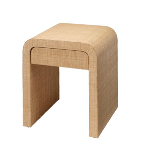 Montecito 1-Drawer Raffia Side Table