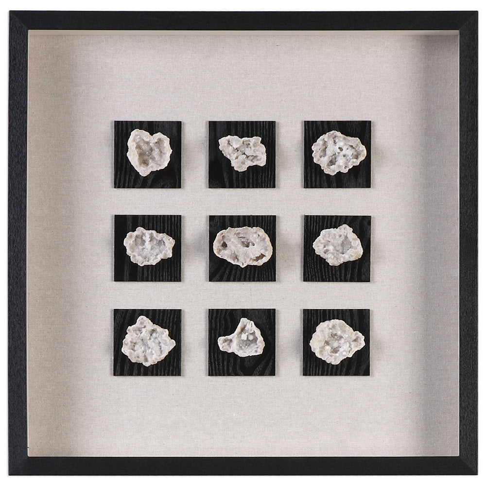 Natural Geodes Shadow Box Wall Art – Black & Neutrals