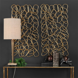 Golden Loops Wall Art – Set of 2
