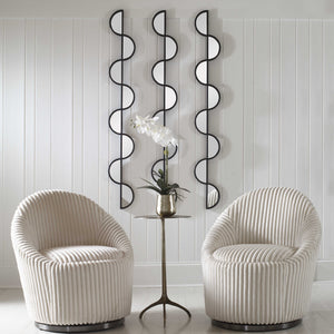 Wisp Mirrored Iron Wall Decor, S/3