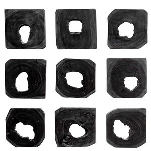 Bahati Ebony Wood Wall Art, S/9