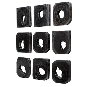 Bahati Ebony Wood Wall Art, S/9
