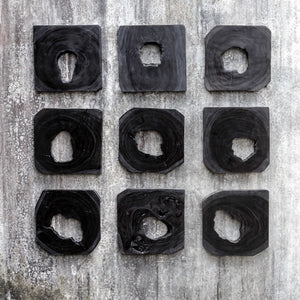 Bahati Ebony Wood Wall Art, S/9