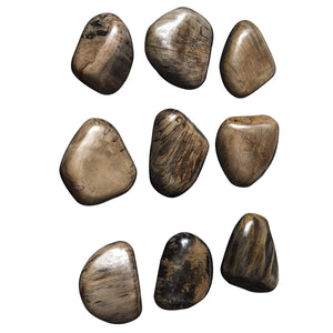 Pebbles Walnut Wood Wall Décor, S/9