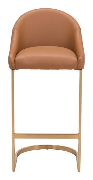 Scott Bar Chair Tan & Gold