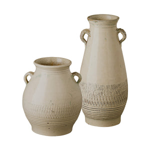 Twig Handle Ceramic Urn - Short
