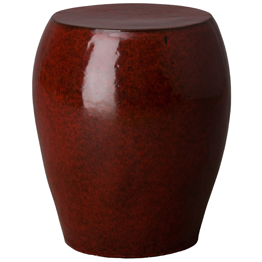 Tapered Drum Garden Stool Dark Red Scenario Home