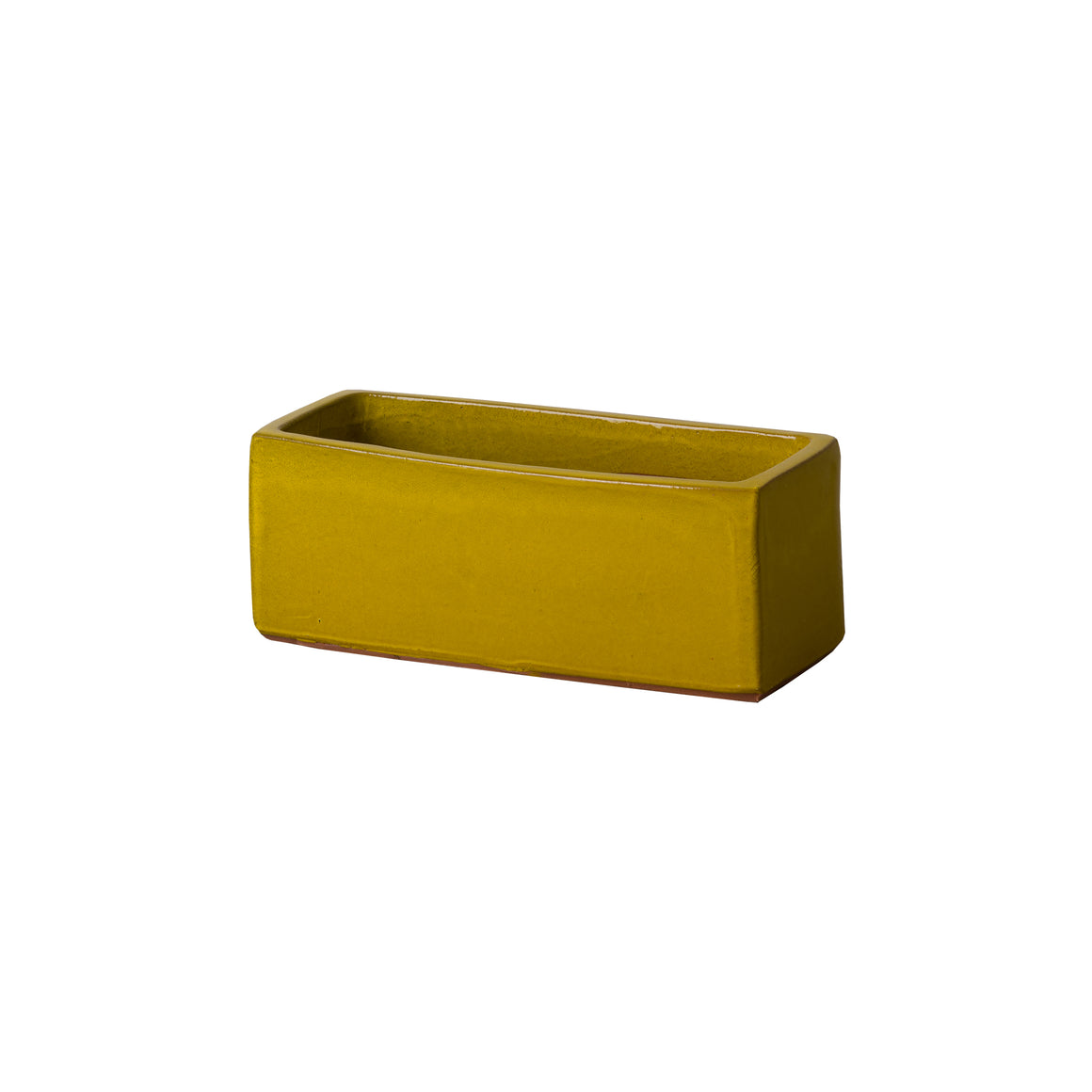 Small Window Box Planter with a Mustard Yellow Glaze