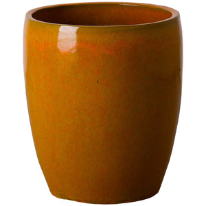 Large Bullet Ceramic Planter - Bright Orange