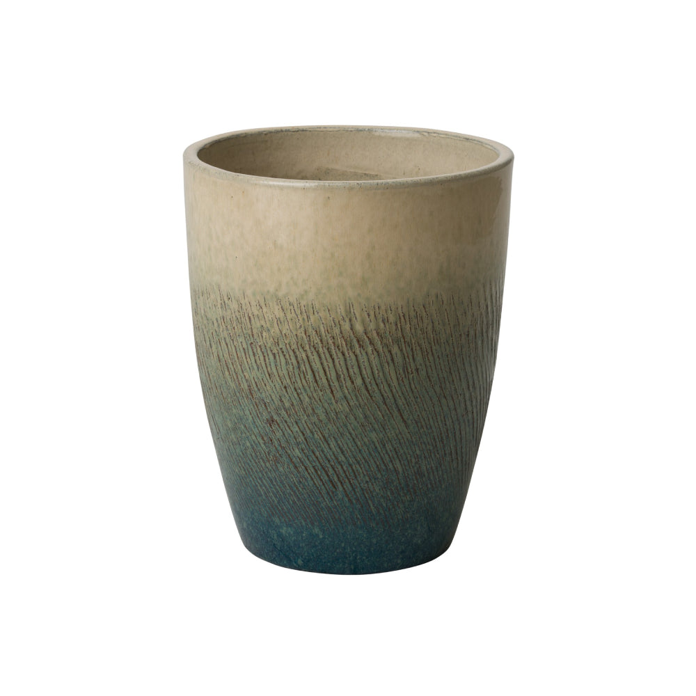 Small Ceramic Bullet Planter - Bayside Green Ombre