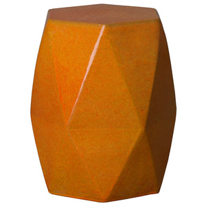 Faceted Garden Stool – Burnt Orange