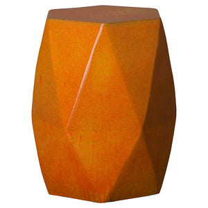 Large Faceted Garden Stool – Burnt Orange