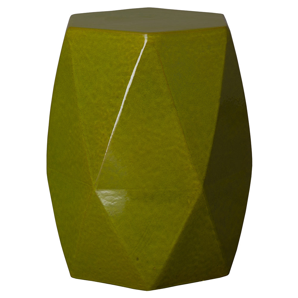 Large Faceted Garden Stool – Green