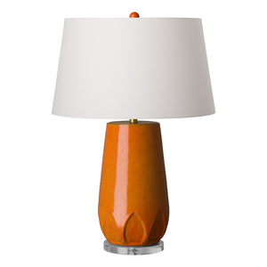 Calyx Vase Ceramic Table Lamp – Bright Orange Glaze