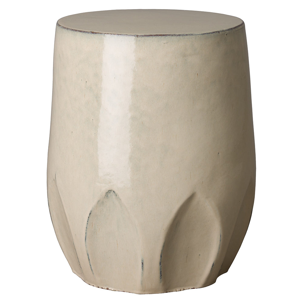 Calyx Relief Garden Stool – Cream