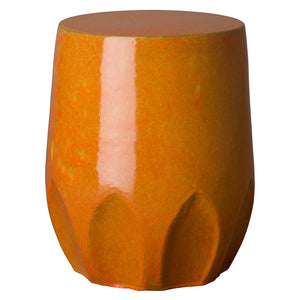 Large Calyx Relief Garden Stool – Burnt Orange